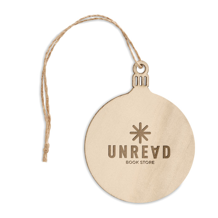 Colgante Baly redondo en MDF con yute - Navidad - Regalo Promocional Personalizado - imagen 3