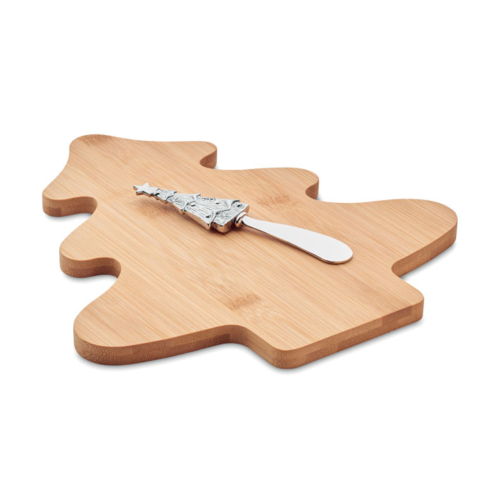 TREECHESSE Set cuchillo y tabla de bambú