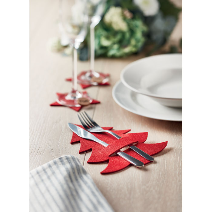 Set portacubiertos Treesguard en fieltro navideño - Navidad - Regalo Promocional Personalizado - imagen 5
