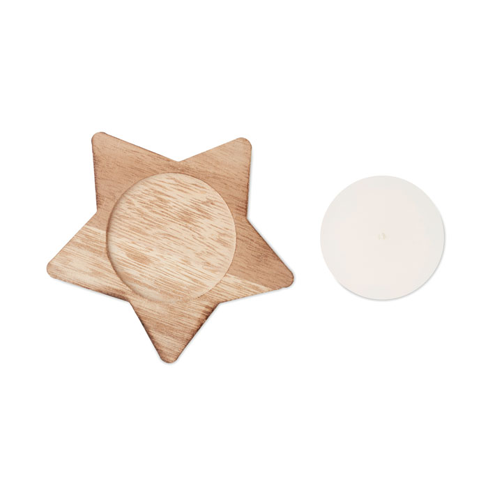 Portavelas Lotus de madera con vela aromática - Navidad - Regalo Promocional Personalizado - vista alternativa