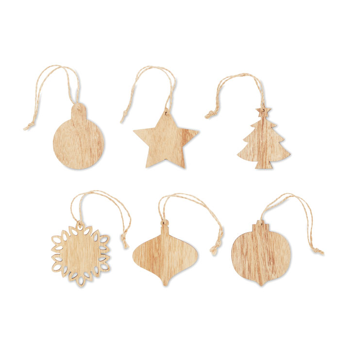CHRISET Adornos navideños de madera