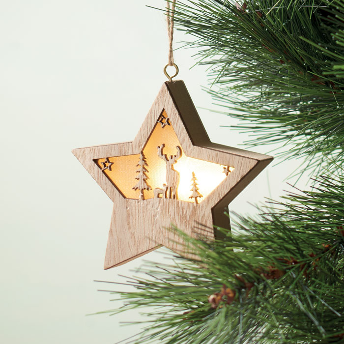 STARLIGHT Estrella de MDF con luz - Navidad - Regalo Promocional Personalizado - imagen 5