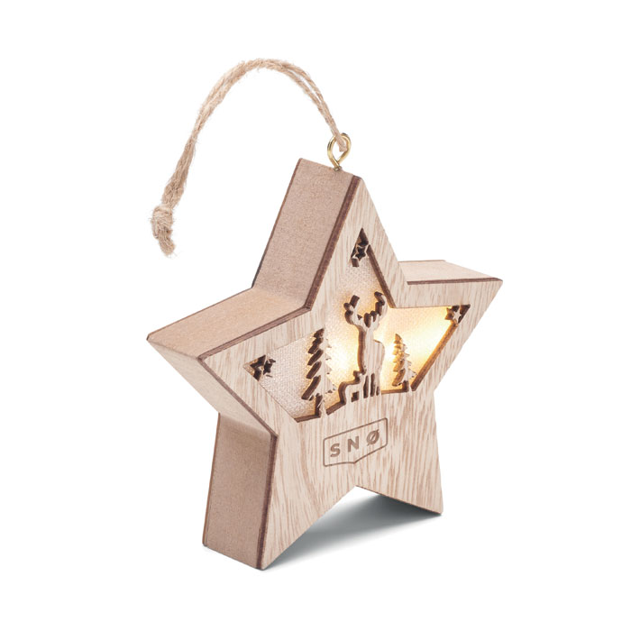 STARLIGHT Estrella de MDF con luz - Navidad - Regalo Promocional Personalizado - imagen 4