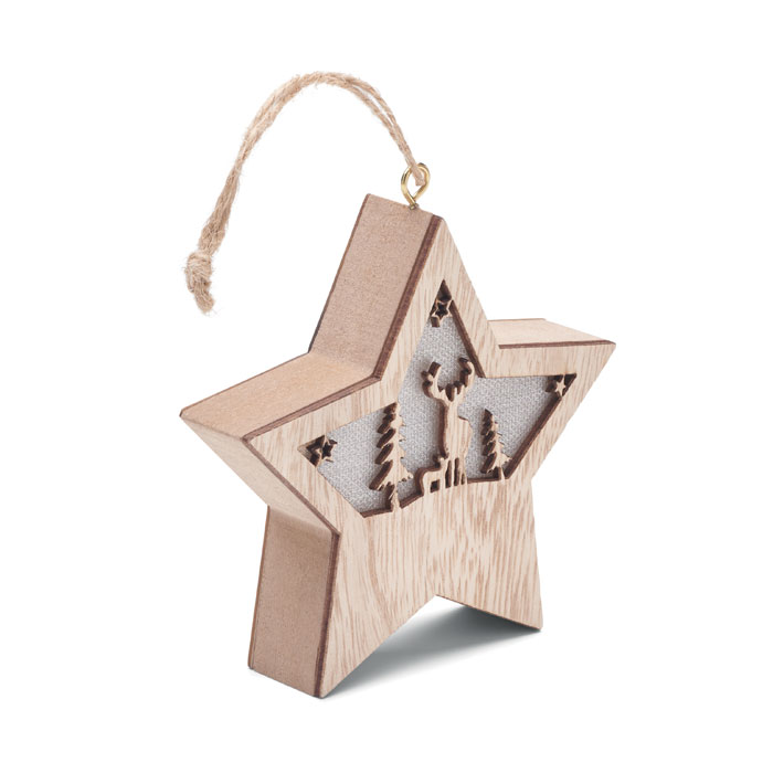 STARLIGHT Estrella de MDF con luz - Navidad - Regalo Promocional Personalizado - imagen 3