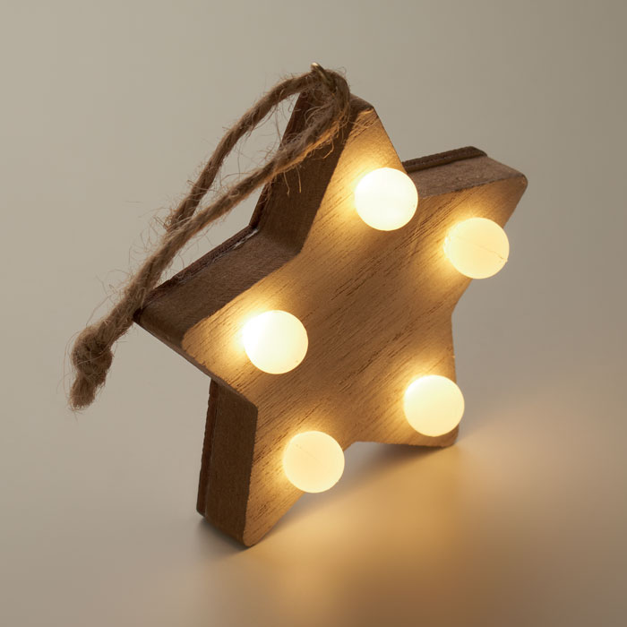 LALIE Estrella de madera con luces - Navidad - Regalo Promocional Personalizado - imagen 6