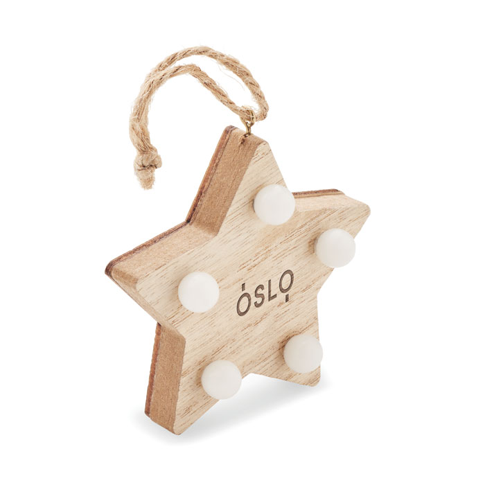 LALIE Estrella de madera con luces - Navidad - Regalo Promocional Personalizado - imagen 5