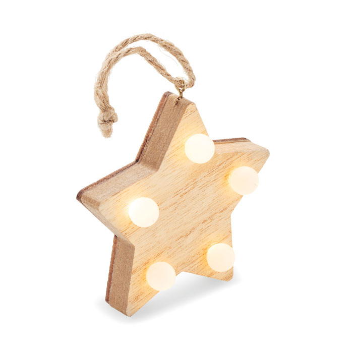 LALIE Estrella de madera con luces - Navidad - Regalo Promocional Personalizado - imagen 3