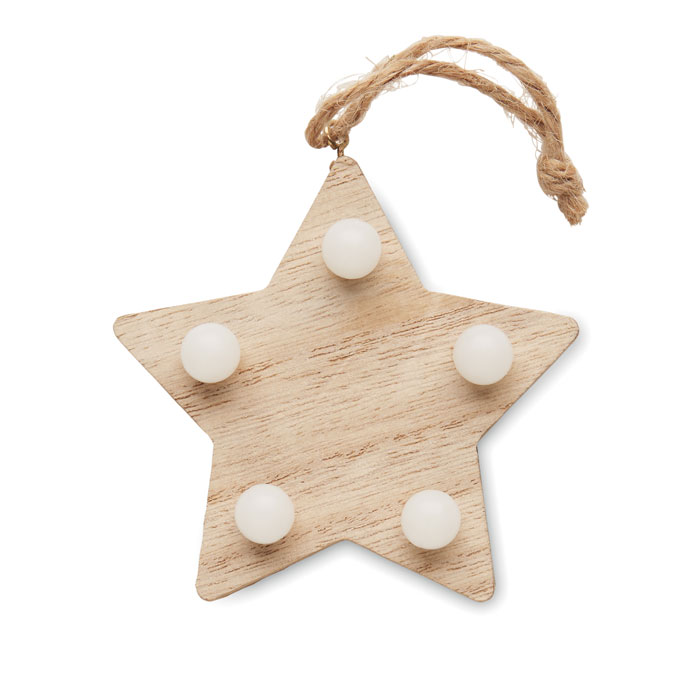 LALIE Estrella de madera con luces - Navidad - Regalo Promocional Personalizado - imagen 4