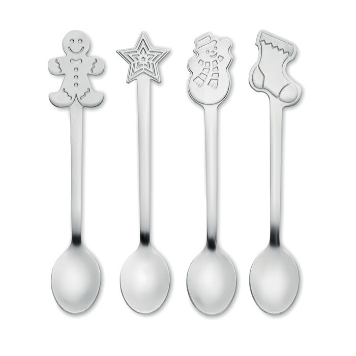 CHIP SET Set  4 cucharas de té navideñas