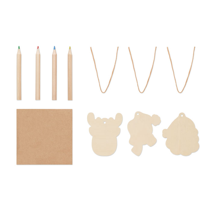 FUNCOOL Set adornos madera y dibujar - Navidad - Regalo Promocional Personalizado - vista alternativa