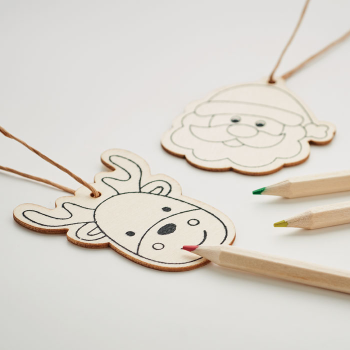 FUNCOOL Set adornos madera y dibujar - Navidad - Regalo Promocional Personalizado - imagen 5