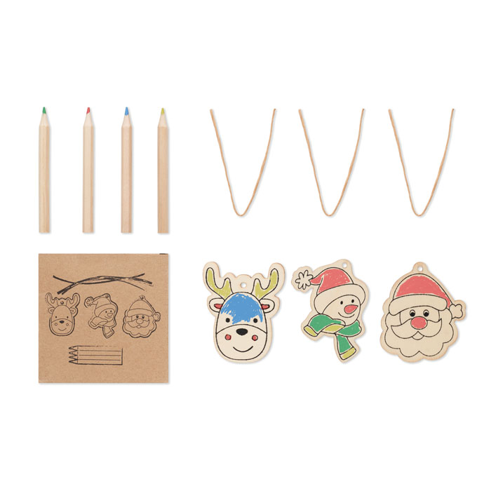 FUNCOOL Set adornos madera y dibujar - Navidad - Regalo Promocional Personalizado - imagen 4
