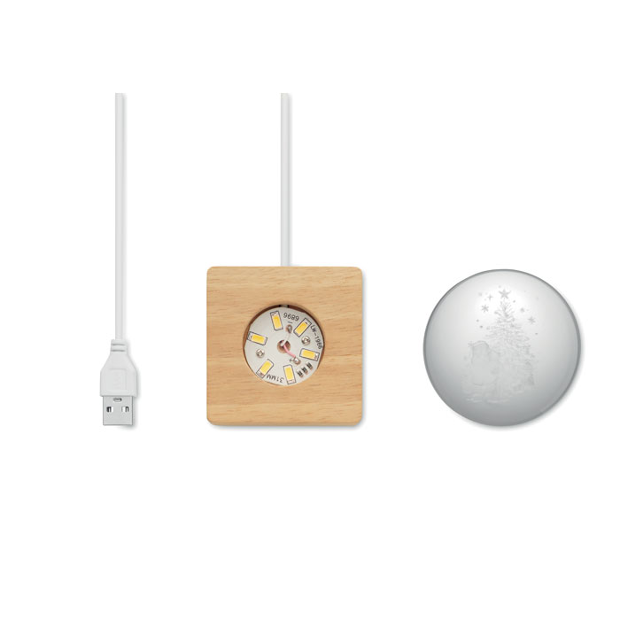 SANTA LIGHT Bola de vidrio LED navideña - Navidad - Regalo Promocional Personalizado - vista alternativa