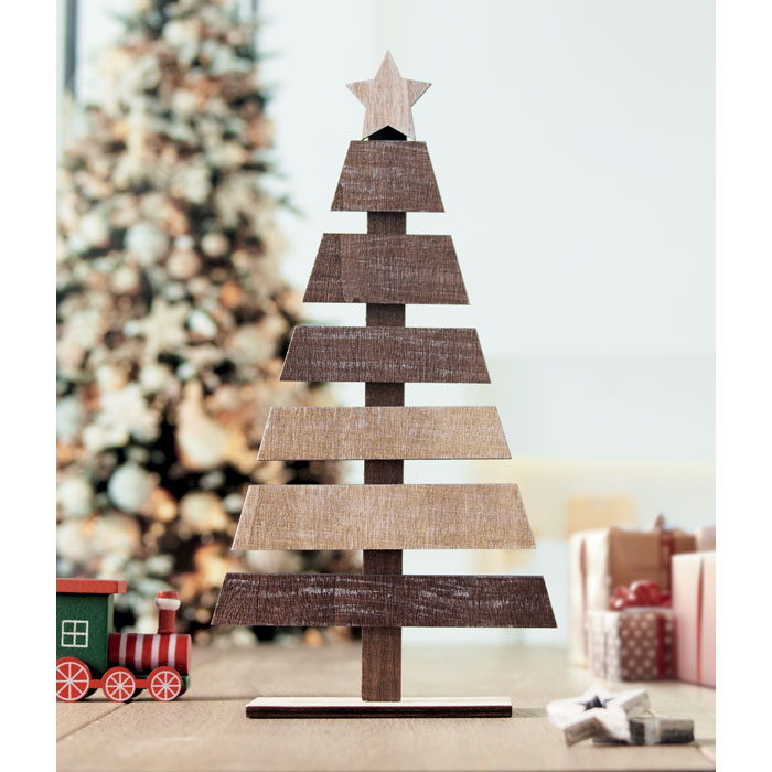 PUINEN Árbol de Navidad de madera - Navidad - Regalo Promocional Personalizado - imagen 5