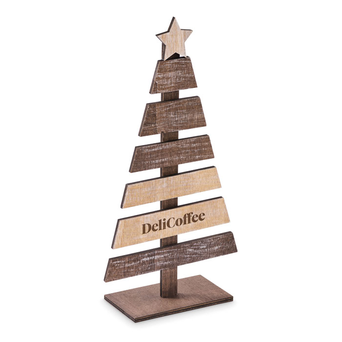 PUINEN Árbol de Navidad de madera - Navidad - Regalo Promocional Personalizado - imagen 4