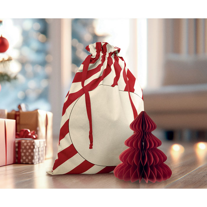 LAUKKU Bolsa grande algodón Papá Noel - Navidad - Regalo Promocional Personalizado - imagen 6