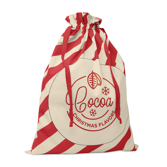LAUKKU Bolsa grande algodón Papá Noel - Navidad - Regalo Promocional Personalizado - imagen 3