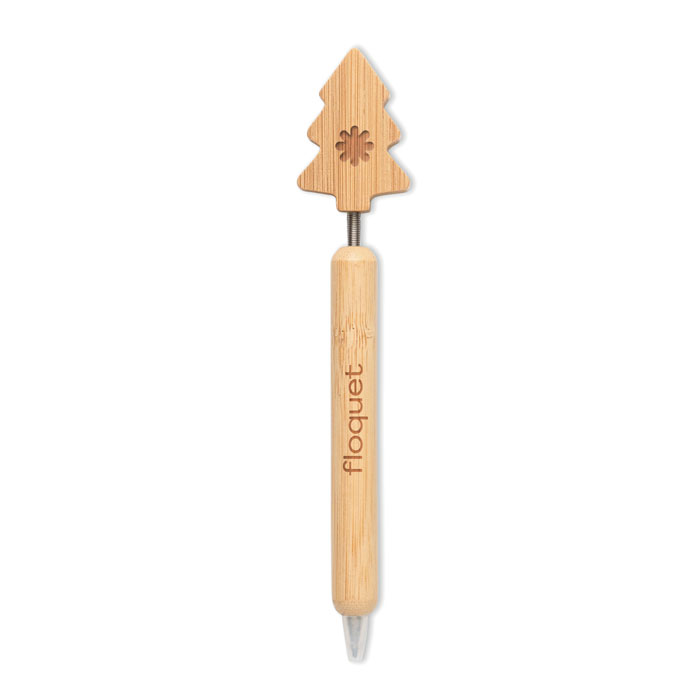 CHRISPEN Bolígrafo bambú árbol Navidad - Oficina - Regalo Promocional Personalizado - imagen 4