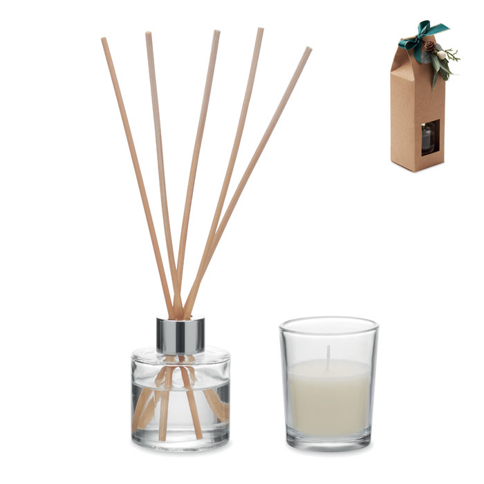 GINGLE Set vela y difusor de vainilla - Velas personalizadas - Regalo Promocional Personalizado