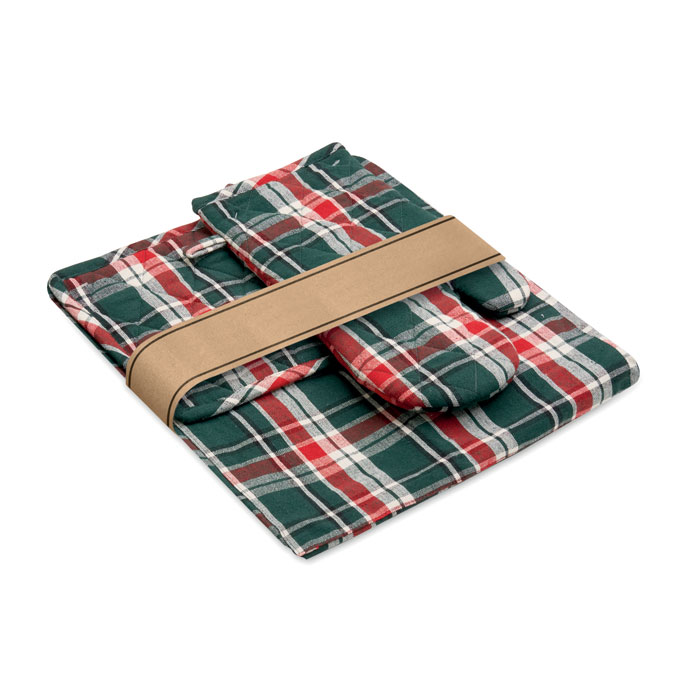 SANTAPRON Set cocina algodón a cuadros - Novedades - Regalo Promocional Personalizado - vista alternativa