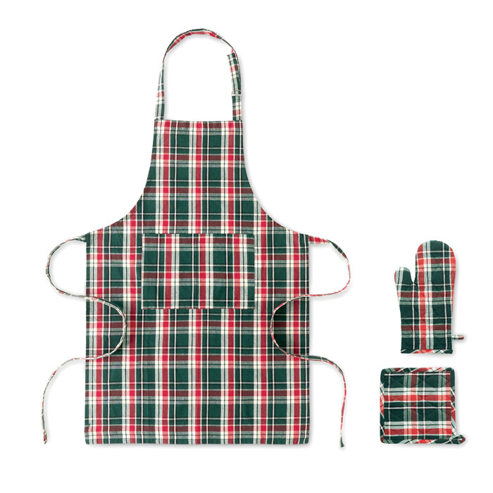 SANTAPRON Set cocina algodón a cuadros - Novedades - Regalo Promocional Personalizado