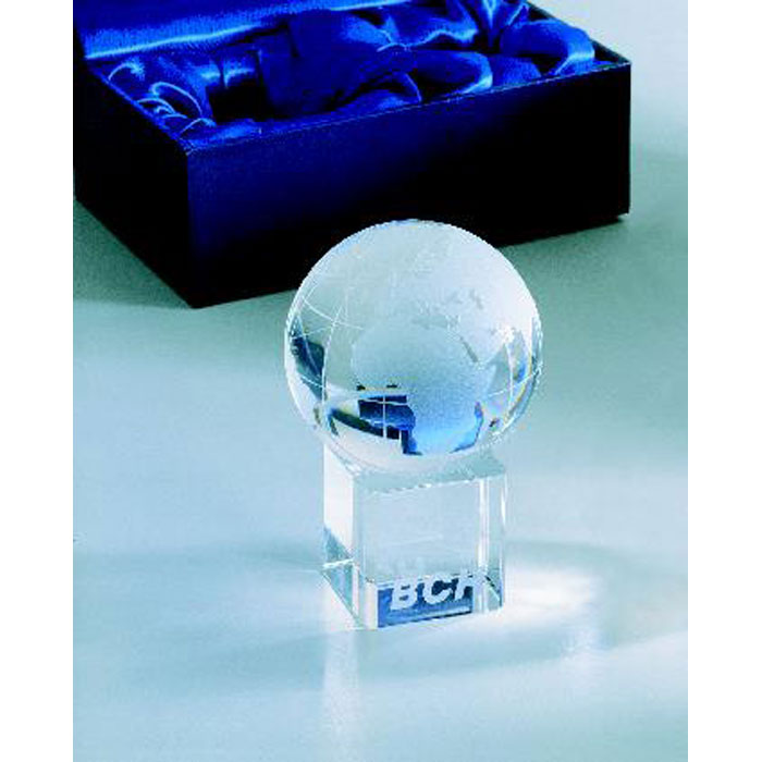Pisapapeles Mundi de cristal con globo - Trofeos - Regalo Promocional Personalizado - imagen 3