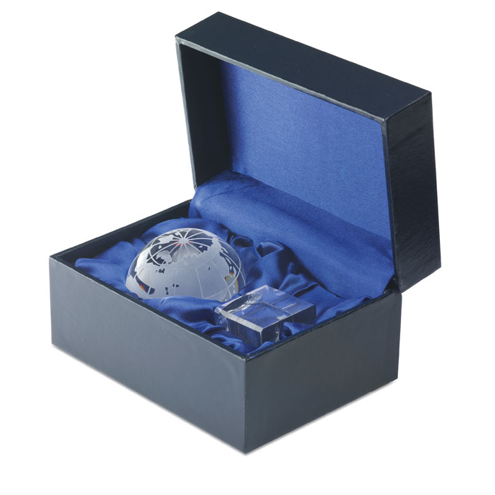 Pisapapeles Mundi de cristal con globo - Trofeos - Regalo Promocional Personalizado - imagen 2