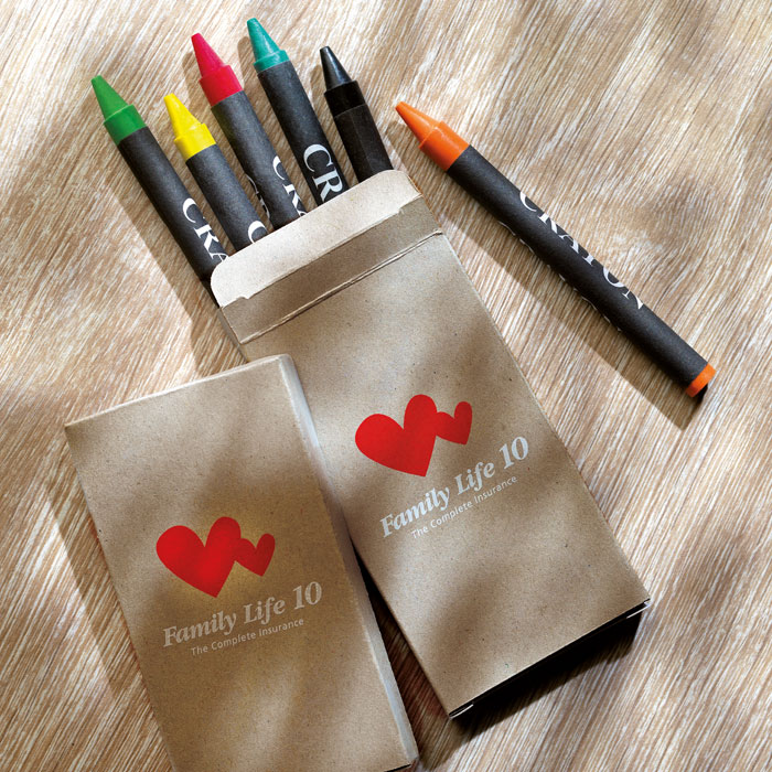Estuche Brabo con 6 lápices de cera reciclados - Niños y Juegos - Regalo Promocional Personalizado - imagen 4