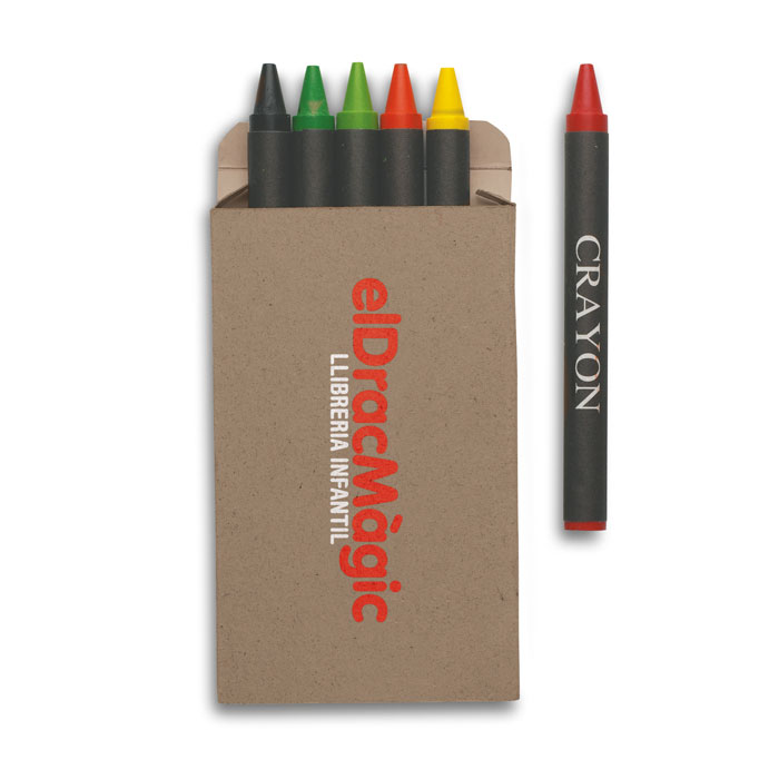 Estuche Brabo con 6 lápices de cera reciclados - Niños y Juegos - Regalo Promocional Personalizado - vista alternativa