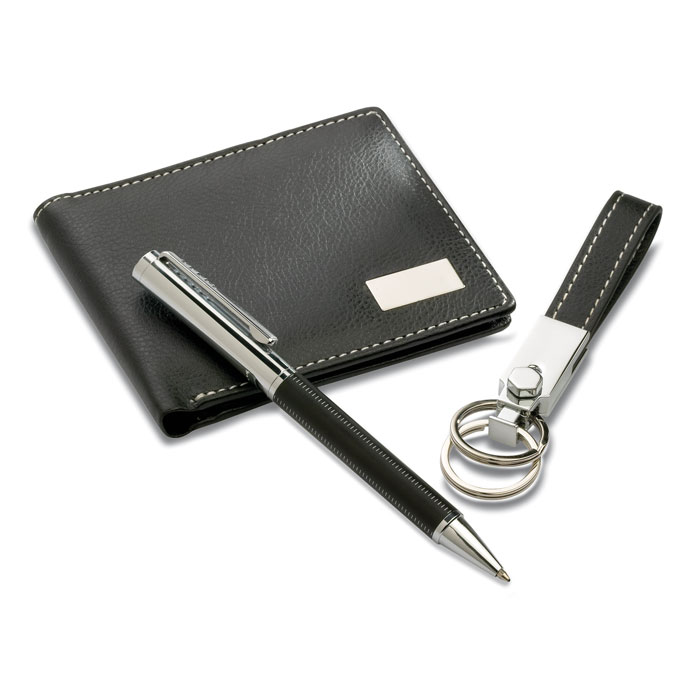 Set Eleganci bolígrafo, llavero y cartera - Set de escritura personalizados - Regalo Promocional Personalizado - vista alternativa