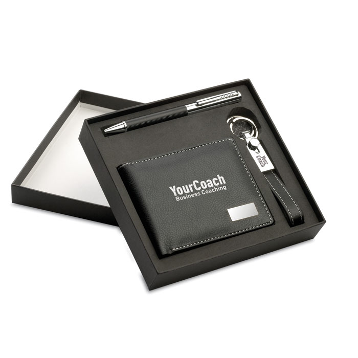 Set Eleganci bolígrafo, llavero y cartera - Set de escritura personalizados - Regalo Promocional Personalizado - imagen 4