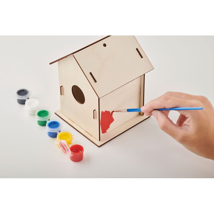 Kit DIY pajarera de madera PAINTHOUSE personalizada - Jardín - Regalo Promocional Personalizado - imagen 7