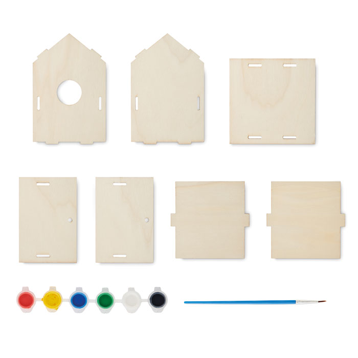 Kit DIY pajarera de madera PAINTHOUSE personalizada - Jardín - Regalo Promocional Personalizado - imagen 5