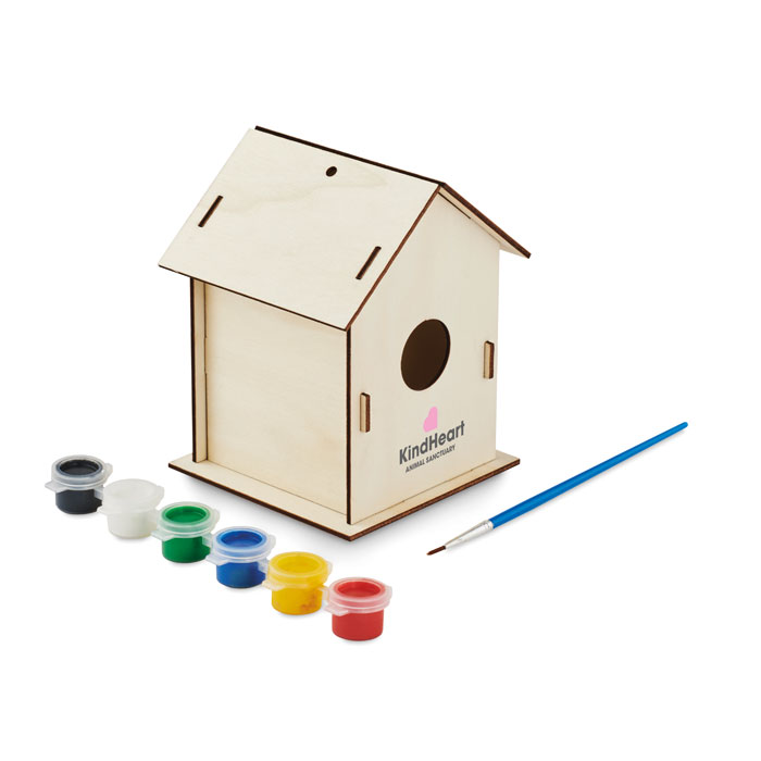 Kit DIY pajarera de madera PAINTHOUSE personalizada - Jardín - Regalo Promocional Personalizado - imagen 6