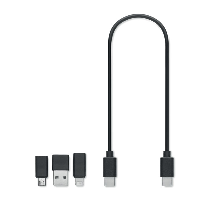 Juego de cables 3 en 1 en caja madera VERSA personalizado - Tecnología - Regalo Promocional Personalizado - imagen 2