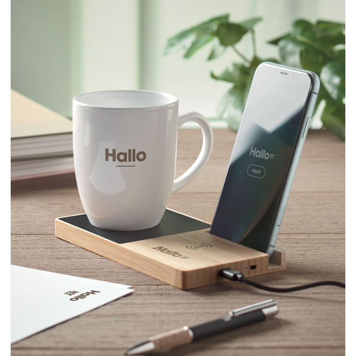 Cargador inalámbrico de bambú SIBIT personalizado - Tecnología - Regalo Promocional Personalizado - imagen 6