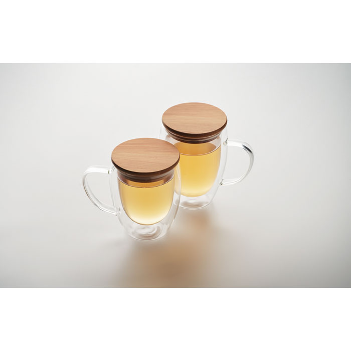 Taza TIRAL Vidrio Borosilicato Doble Pared 250ml Bambú - Tazas y vasos personalizados - Regalo Promocional Personalizado - imagen 6