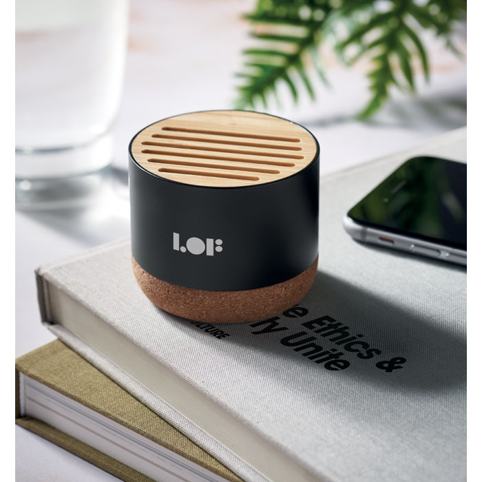 Altavoz RUMBA Inalámbrico 5.3 Aluminio Reciclado Corcho Bambú - Tecnología - Regalo Promocional Personalizado - vista alternativa