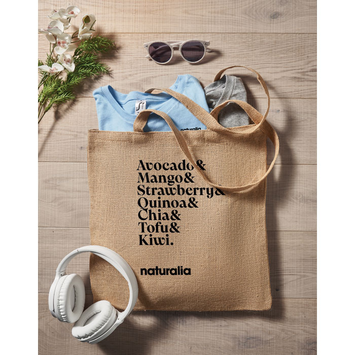 Bolsa ZOLANG Yute Natural Asas Largas Compra Sostenible - Bolsas personalizadas - Regalo Promocional Personalizado - imagen 4