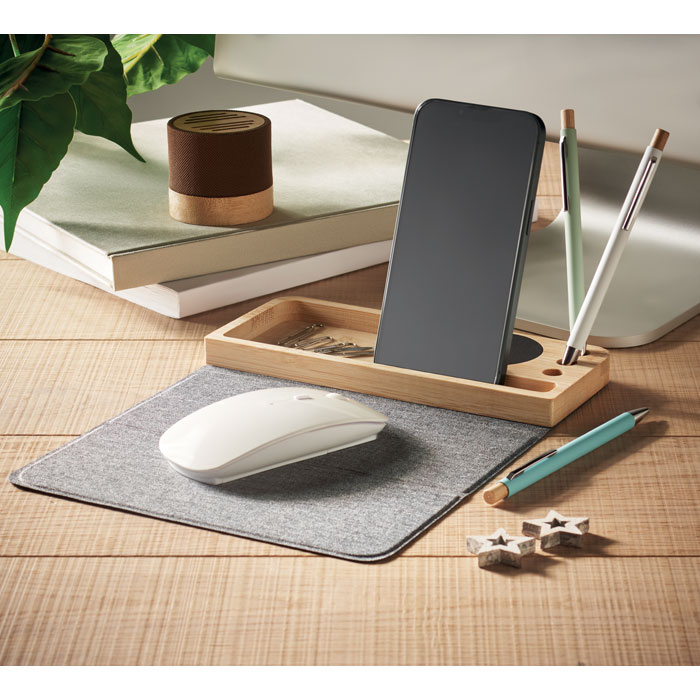 Cargador inalámbrico de bambú Pandu - Tecnología - Regalo Promocional Personalizado - imagen 7
