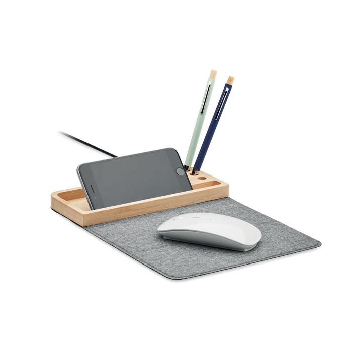 Cargador inalámbrico de bambú Pandu - Tecnología - Regalo Promocional Personalizado - imagen 3
