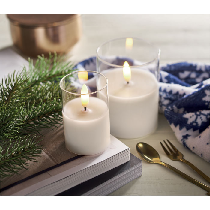 XANDLE+ Vela cera LED soporte cristal - Velas personalizadas - Regalo Promocional Personalizado - imagen 8