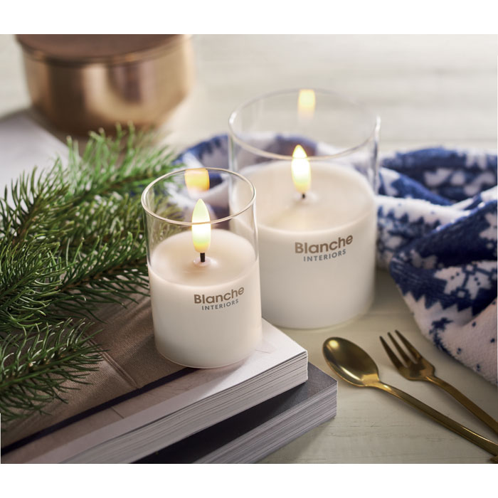 XANDLE+ Vela cera LED soporte cristal - Velas personalizadas - Regalo Promocional Personalizado - imagen 10