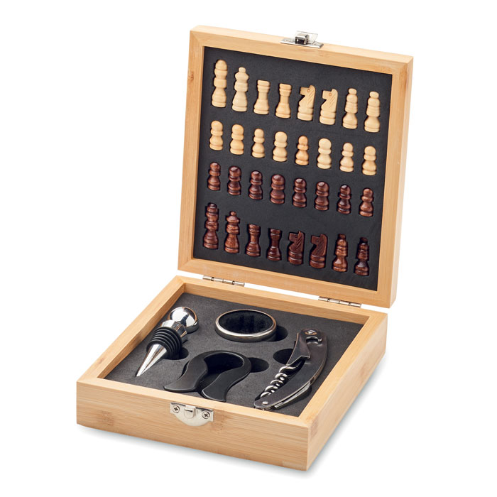 CHESSET Tablero ajedrez juego de vino - Set de vino - Regalo Promocional Personalizado - vista alternativa