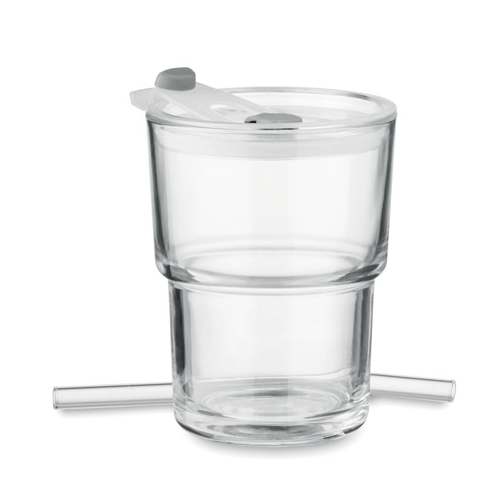 SIP Vaso de cristal con pajita 400m - Tazas y vasos personalizados - Regalo Promocional Personalizado - vista alternativa