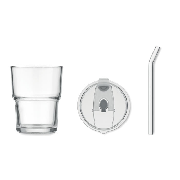 SIP Vaso de cristal con pajita 400m - Tazas y vasos personalizados - Regalo Promocional Personalizado - imagen 4