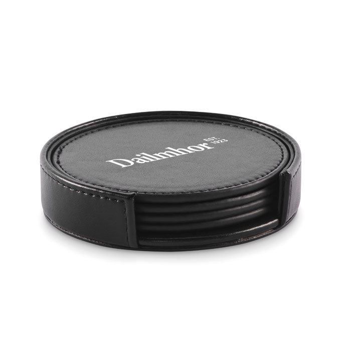 POSA SET Juego de 4 posavasos de PU - Posavasos personalizados - Regalo Promocional Personalizado - vista alternativa