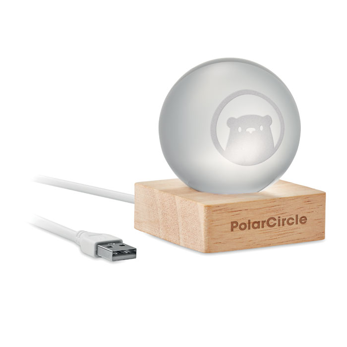LIGHT Bola de cristal LED - Trofeos - Regalo Promocional Personalizado - vista alternativa
