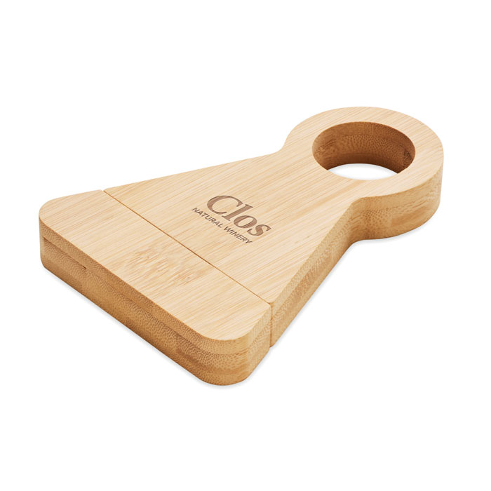 STANDTURN Soporte y abrebotellas bambú - Tecnología - Regalo Promocional Personalizado - imagen 5