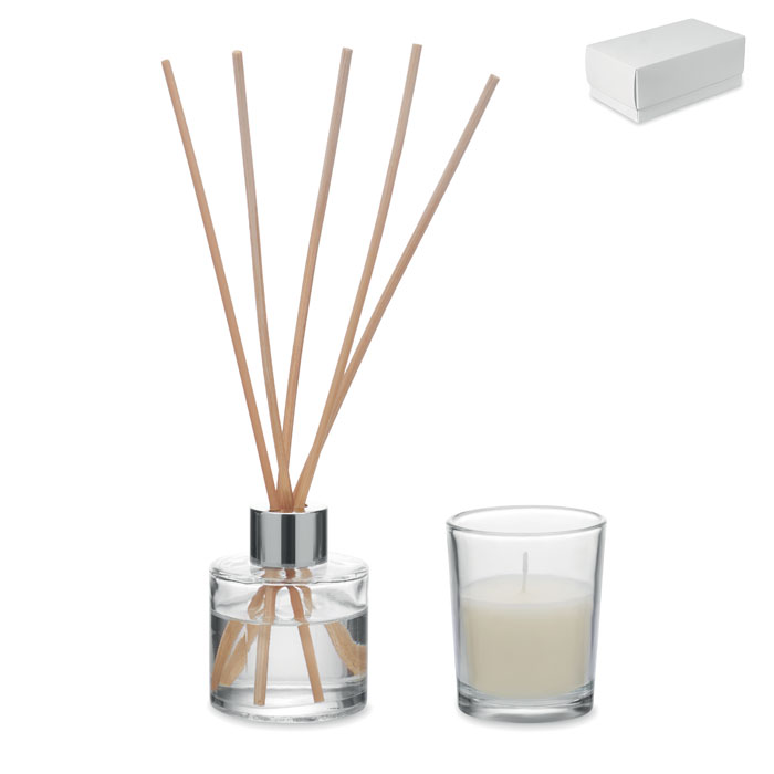 MUSKA SET Set vela y difusor de vainilla - Velas personalizadas - Regalo Promocional Personalizado